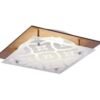 PLAFON LED (K11036+I6310) VIDRIO CUADRADO 32X32CM 15W 3TON 100-260V CRISTALES BLANCOS Y BASE DORADA - K20371