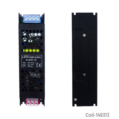 FUENTE DE PODER 16.5Amp. Voltaje de entrada 85-265V Voltaje de salida 12V-DC Capacidad maxima 200W Material Aluminio Proteccion IP20 -3512