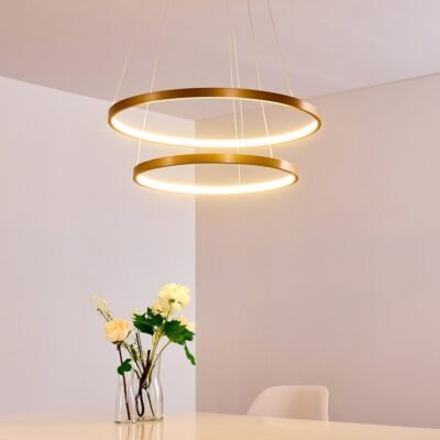 LAMPARA DECORATIVA COLOR MATT GOLD 18W MEDIDA 25X9CM 6500K -3600